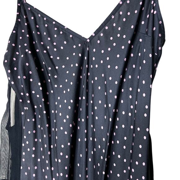 Anthropologie Dress Layered Sleeveless Size SP Sheer Strappy Floral Black - Picture 10 of 12